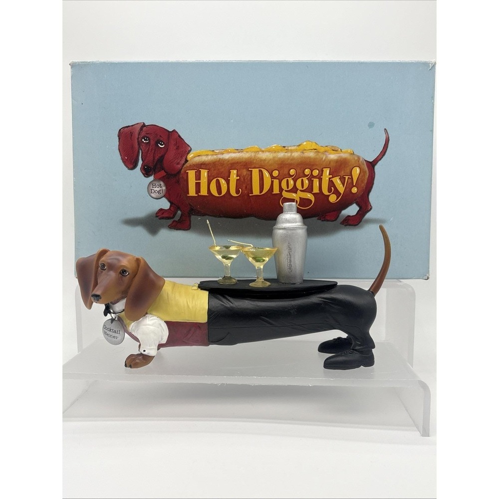 Westland Hot Diggity Dog #16502 Cocktail Weiner Dachshund Server Waiter W/Box